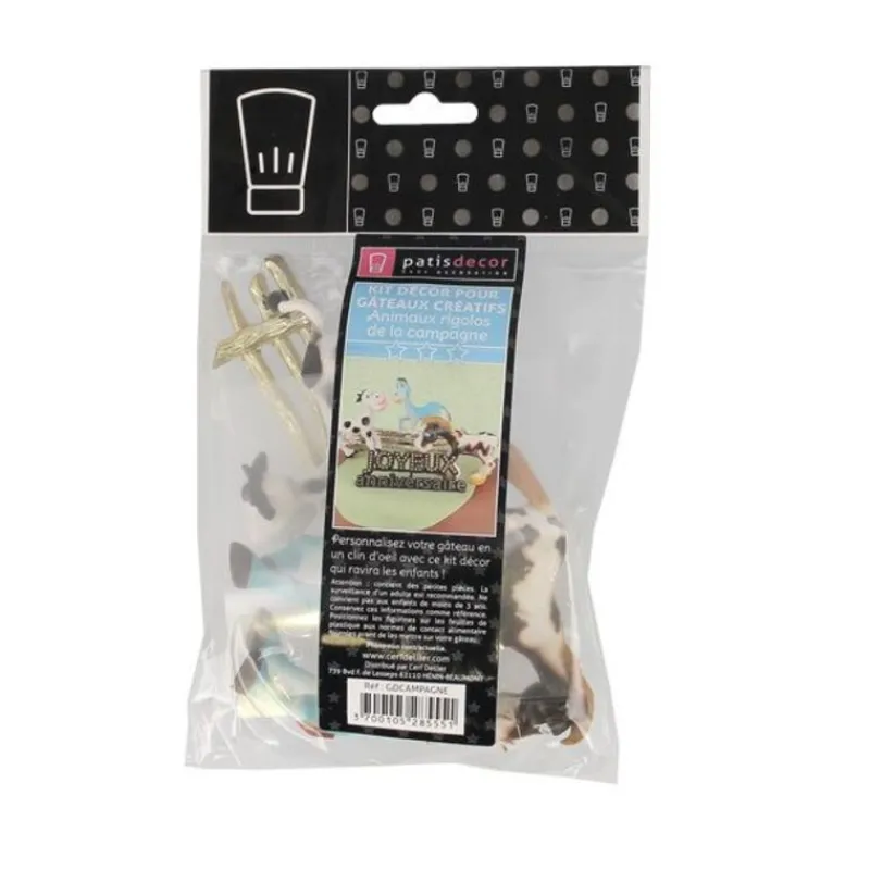 Cerf Dellier Kit décor gâteau Campagne