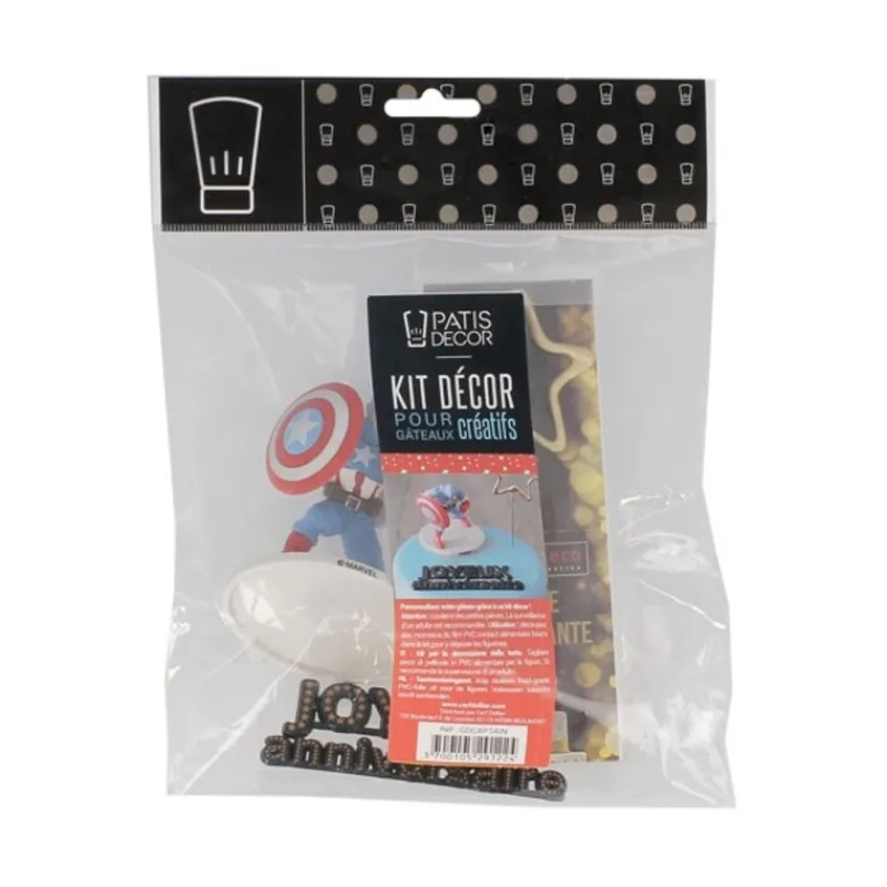 Cerf Dellier Kit décor gâteau Captain America