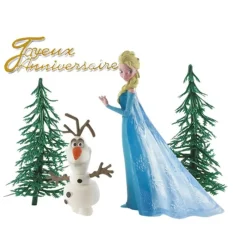 Cerf Dellier Kit décor gâteau Elsa et Olaf