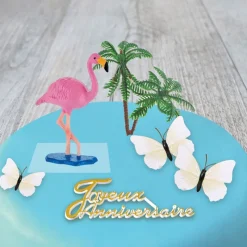 Cerf Dellier Kit décor Gâteau Flamant rose