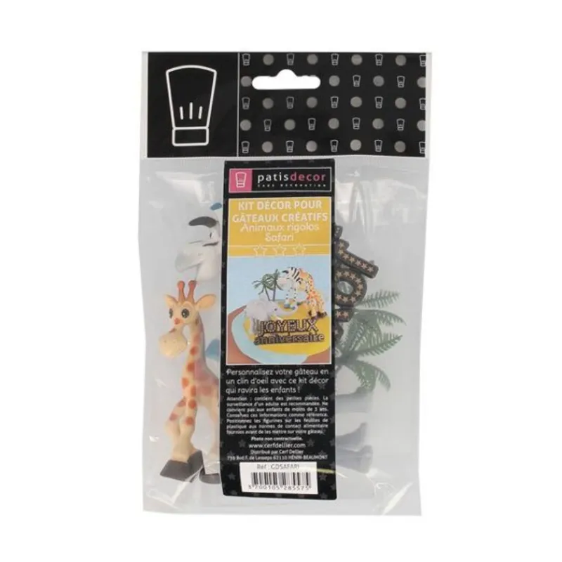 Cerf Dellier Kit décor Gâteau Safari