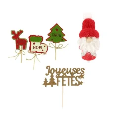 Cerf Dellier Kit décor Noël feutrine rouge