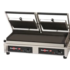 Cerf Dellier Krampouz grill fonte rainurée amovible double 3,76 KW