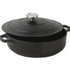 Cerf Dellier Le Chasseur cocotte basse avec couvercle noire 20 cm