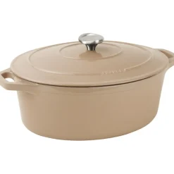 Cerf Dellier Le Chasseur cocotte ovale avec couvercle ""marron glacé"" 31 x 26 cm