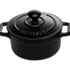 Cerf Dellier Le Chasseur cocotte ronde avec couvercle noire 10 cm