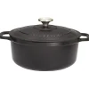 Cerf Dellier Le Chasseur cocotte ronde avec couvercle noire 20 cm