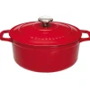 Cerf Dellier Le Chasseur cocotte ronde avec couvercle rouge 18 cm