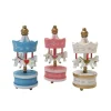 Cerf Dellier Lot de 3 toppers carrousel rose blanc bleu