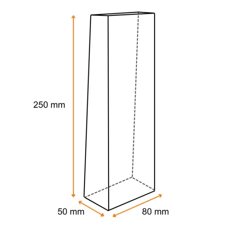 Cerf Dellier Lots sachets polypropylène transparent 80 x 50 x 250 mm (x 50)