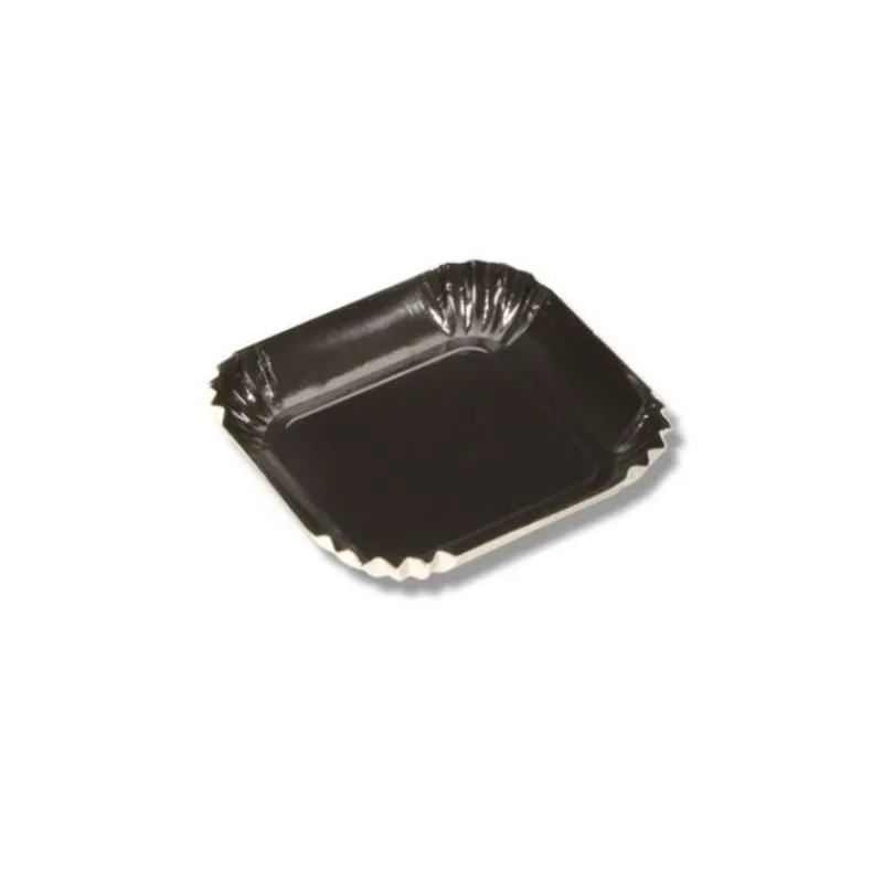 Cerf Dellier Mini assiette carton carrée noire 65 mm (x100)