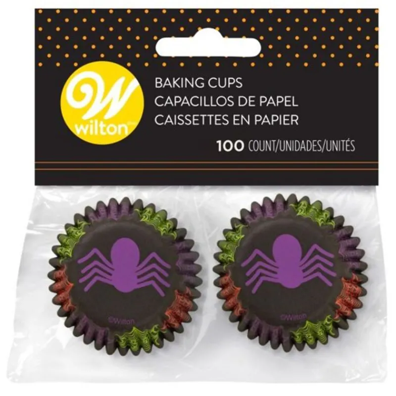 Cerf Dellier Mini caissette cupcake araignée Wilton (x100)