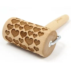 Cerf Dellier Mini rouleau empreintes en bois Coeurs