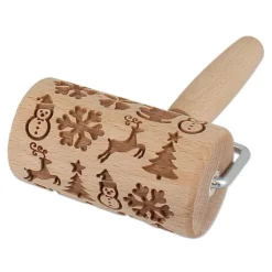 Cerf Dellier Mini rouleau empreintes en bois thème Noël