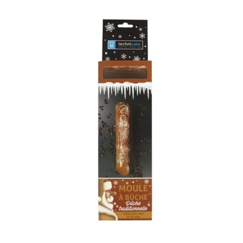 Cerf Dellier Moule à bûche PVC décor "bûche traditionnelle"