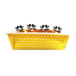 Cerf Dellier Moule à cake jetable jaune à pois (x4)