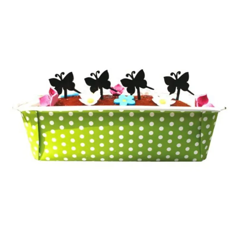 Cerf Dellier Moule à cake jetable vert à pois (x4)