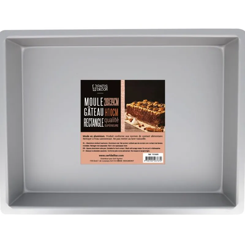Cerf Dellier Moule à gâteau rectangulaire 28 x 39 cm H 10,2 cm