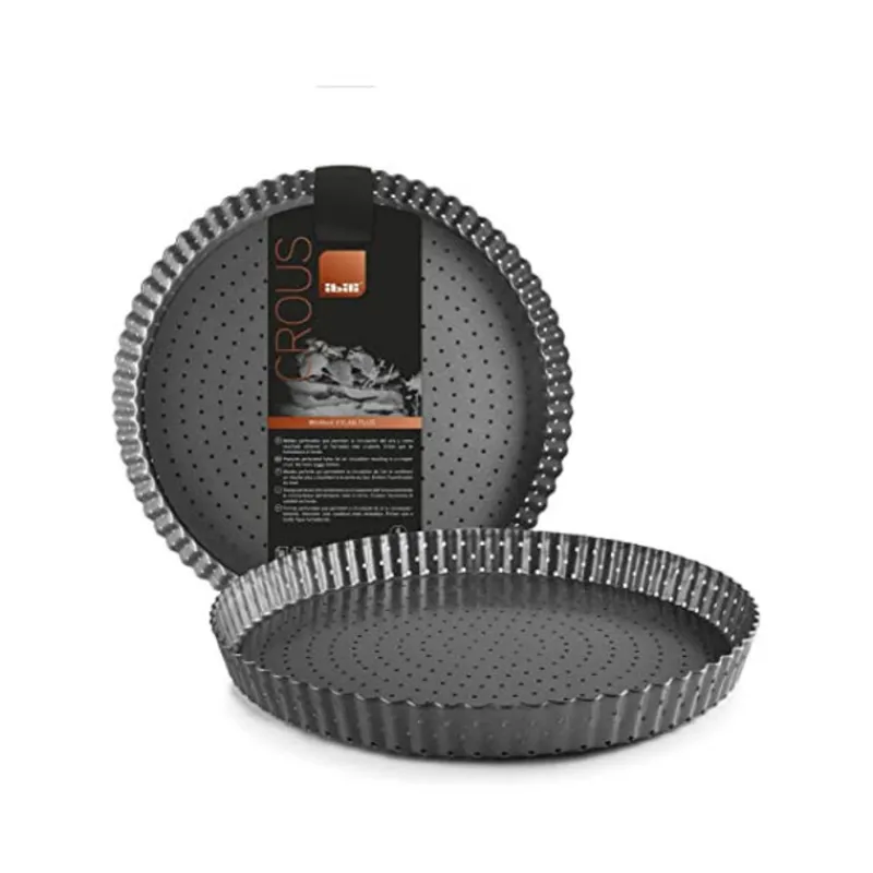 Cerf Dellier Moule à tarte cannelé perforé fond amovible