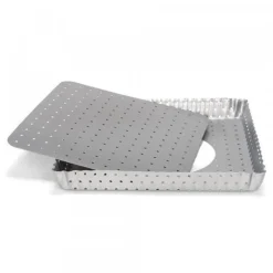 Cerf Dellier Moule à tarte rectangulaire antiadhésif perforé avec fond amovible