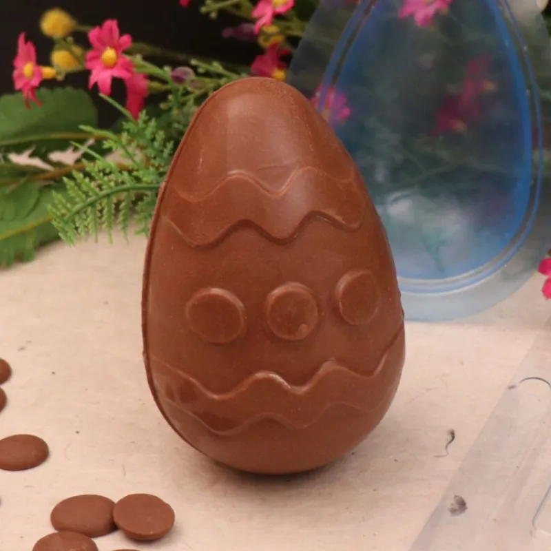 Cerf Dellier Moule chocolat en 3 parties œuf 3D à motif