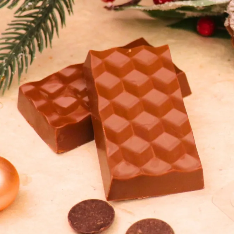 Cerf Dellier Moule chocolat en 3 parties 4 mini tablettes 3D