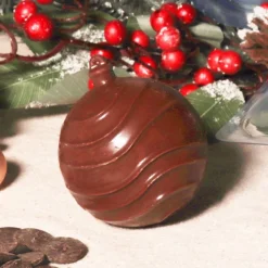 Cerf Dellier Moule chocolat en 3 parties Boules de Noël rayées Patisdécor