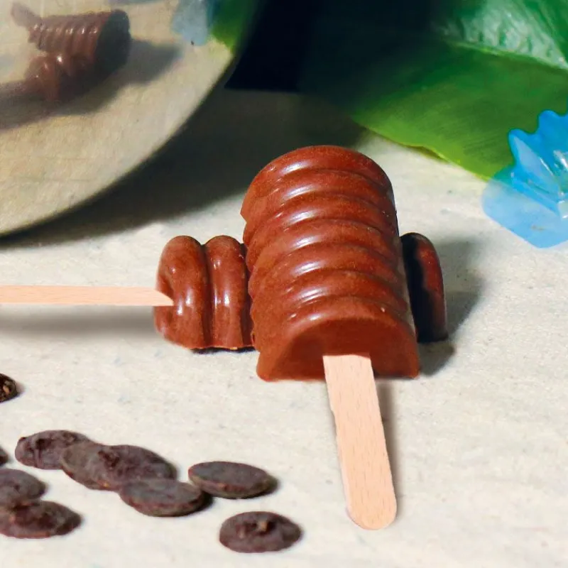 Cerf Dellier Moule chocolat en 3 parties glaces à spirales