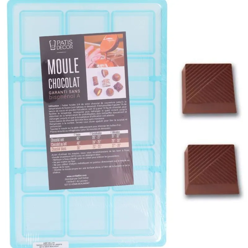 Cerf Dellier Moule chocolat Napolitains Carrés