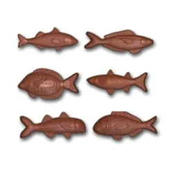 Cerf Dellier Moule friture en chocolat poissons assortis