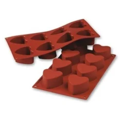 Cerf Dellier Moule silicone 8 coeurs profonds