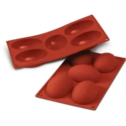 Cerf Dellier Moule silicone 5 demi oeufs 10 cm