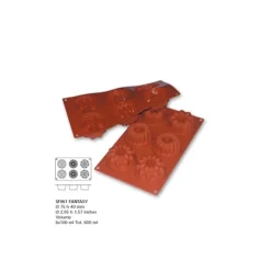 Cerf Dellier Moule silicone 6 empreintes fantaisie