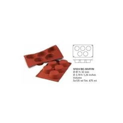 Cerf Dellier Moule silicone 5 grands muffins Ø81 mm
