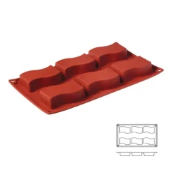 Cerf Dellier Moule silicone 6 vagues rectangulaires