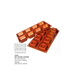 Cerf Dellier Moule silicone grands savarins carrés