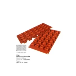 Cerf Dellier Moule silicone mini savarins carrés