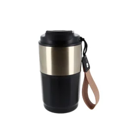 Cerf Dellier Mug isotherme noir et or - 450 ml