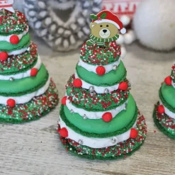 Cerf Dellier Ourson avec bonnet de Noël sur pique (x50)