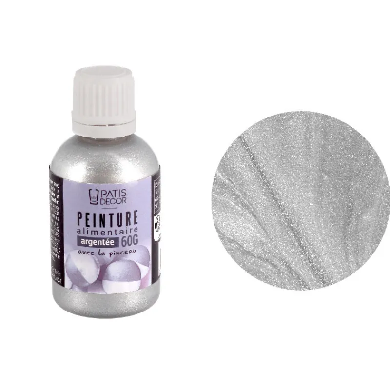 Cerf Dellier Peinture alimentaire argentée 63 g