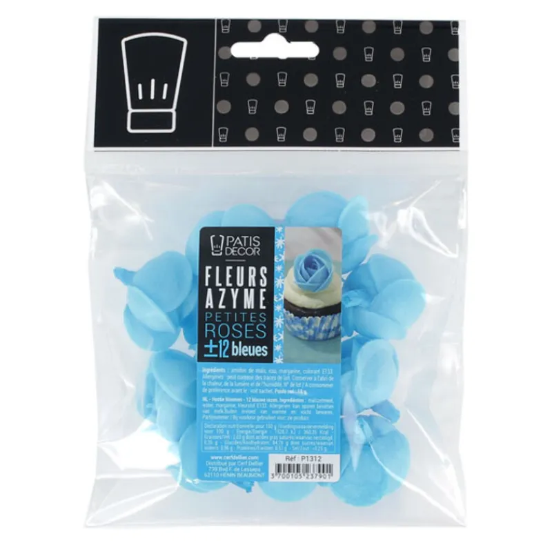 Cerf Dellier Petite rose bleue en azyme (x12)