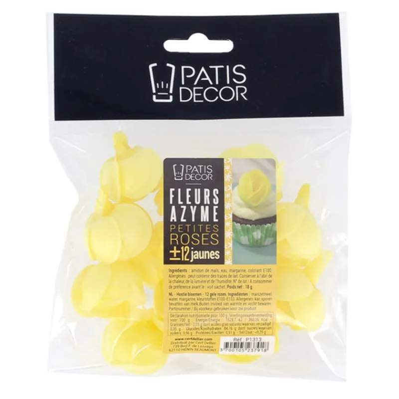 Cerf Dellier Petite rose jaune en azyme (x12)