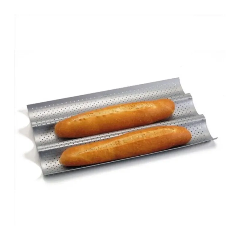 Cerf Dellier Plaque à baguettes antiadhésive perforée 3 baguettes
