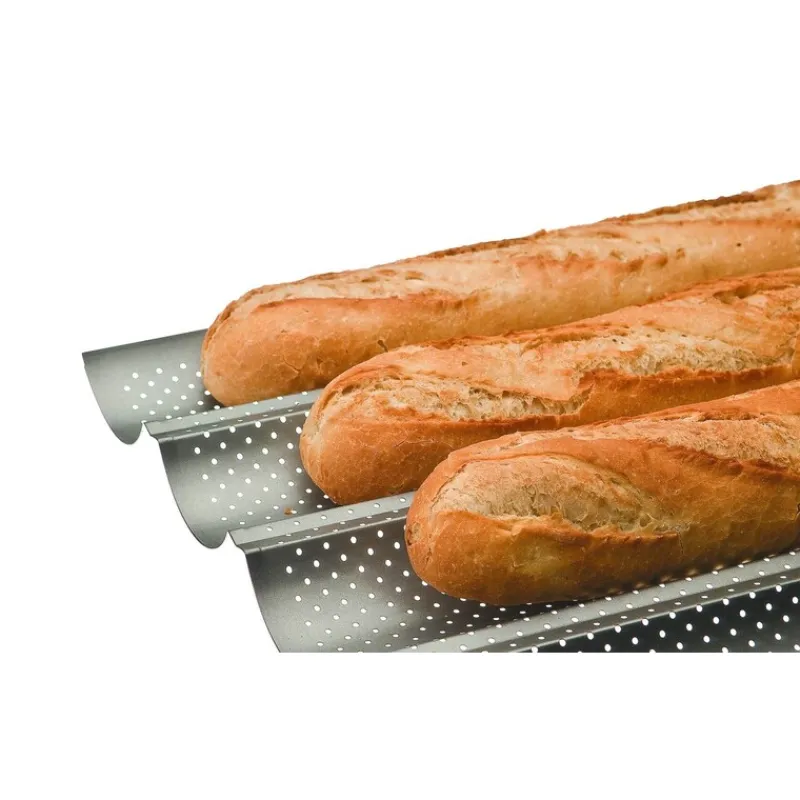 Cerf Dellier Plaque à baguettes perforée antiadhésive 4 baguettes