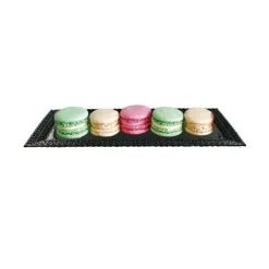 Cerf Dellier Plateau dentelle rectangulaire noir