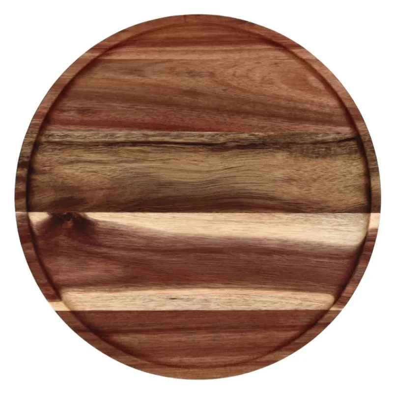 Cerf Dellier Plateau en bois H 10,5 cm Ø26 cm