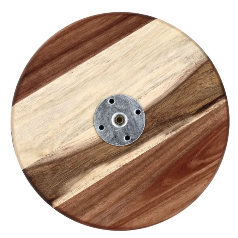 Cerf Dellier Plateau en bois H 10,5 cm Ø26 cm
