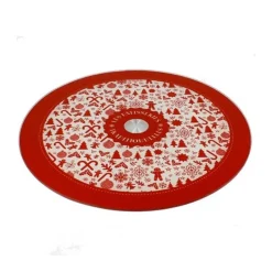 Cerf Dellier Plateau tournant verre Noël 28 cm