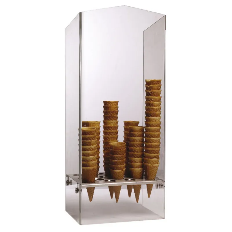 Cerf Dellier Porte-cornets à glace plexiglass 6 trous 31 mm et 12 trous 26 mm