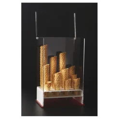 Cerf Dellier Porte-cornets à glace vertical 12 trous de 35 mm avec couvercle articulé